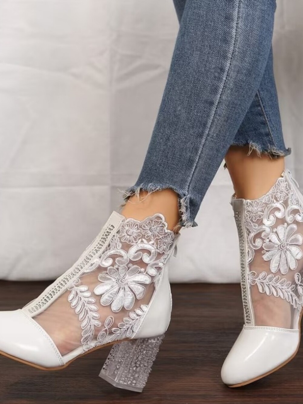 White Mesh Boots, Women Shoes Elegant Women Shoes Classy Lady Shoes